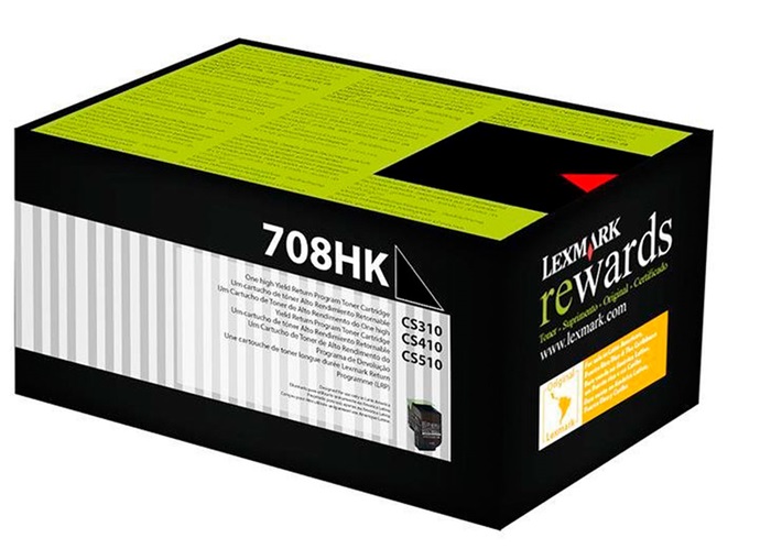 Toner Lexmark 708HK 70C8HK0 Negro / 4k | 2201 - Toner Original Lexmark 70C8HK0 Negro. Rendimiento Estimado 4.000 Páginas al 5%. 