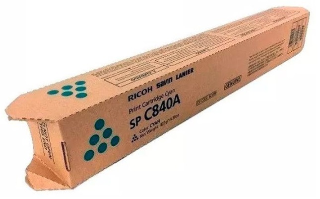 Toner Ricoh SP C840A 821258 Cian / 34k | 2112 -  Toner Original Ricoh SPC840A Cian. Rendimiento Estimado: 34.000 Páginas al 5%. 