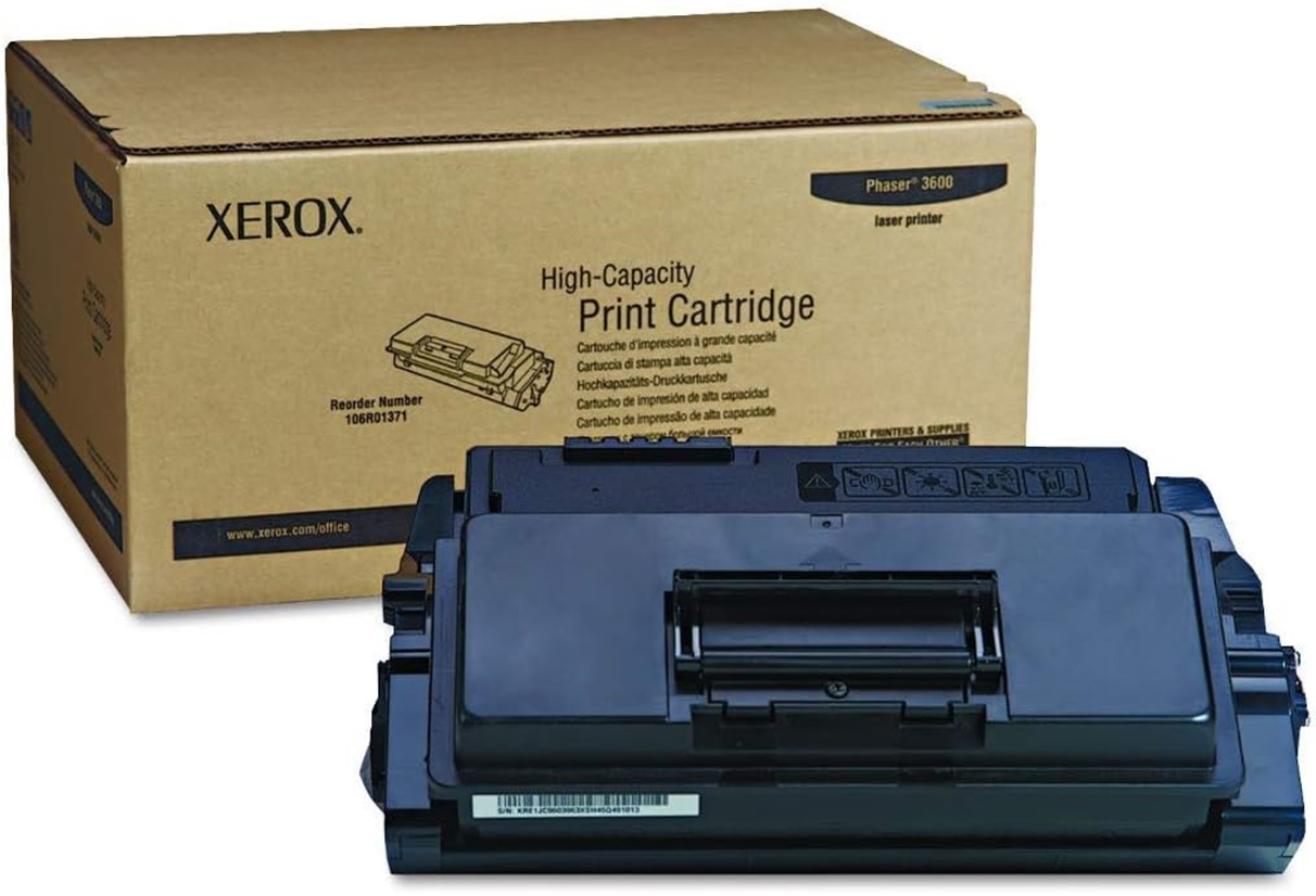 Toner Xerox 106R01371 / Negro 14k | 2312 / 106R1371 - Toner Original Xerox 106R01371 Negro - Alta Capacidad. Rendimiento 14.000 Páginas al 5%. Xerox Phaser 3600 