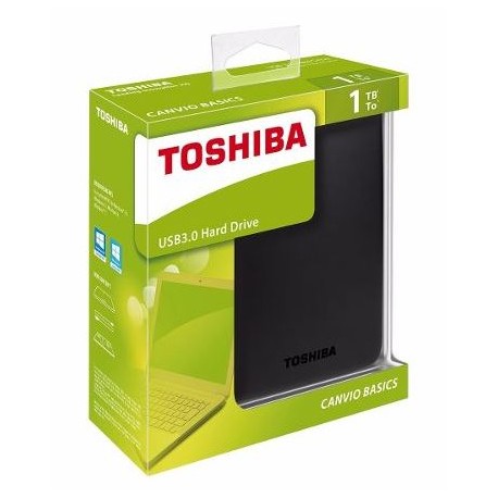 Disco Externo 1TB 2.5'' - Toshiba Canvio Basics HDTB410XK3AA | 2203 - Disco Externo Toshiba, Formato 2.5'', Interfaz USB 3.0, Velocidad de Transferencia 5.0 Gbit/s, Preformateado para Windows, Compatible Windows & Mac
