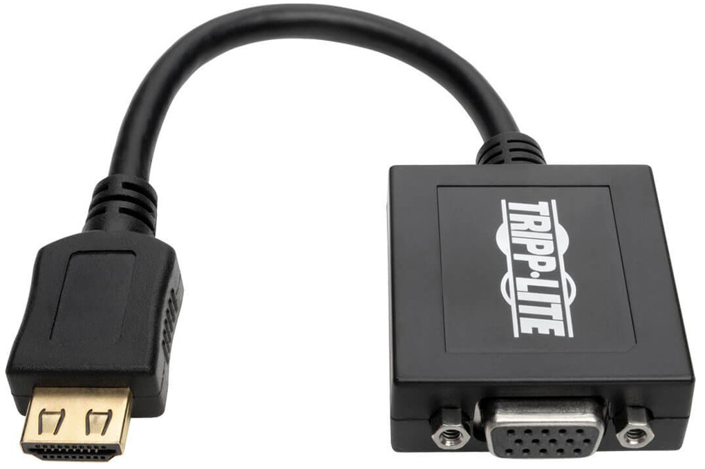 Convertidor de HDMI a VGA con Audio - TrippLite P131-06N | Admite resoluciones de video de hasta 1920 x 1200 1080P (WUXGA). Para uso con dispositivos de Audio & Video, Computadora portátil, Ultrabook, Altavoz, Proyector, Monitor