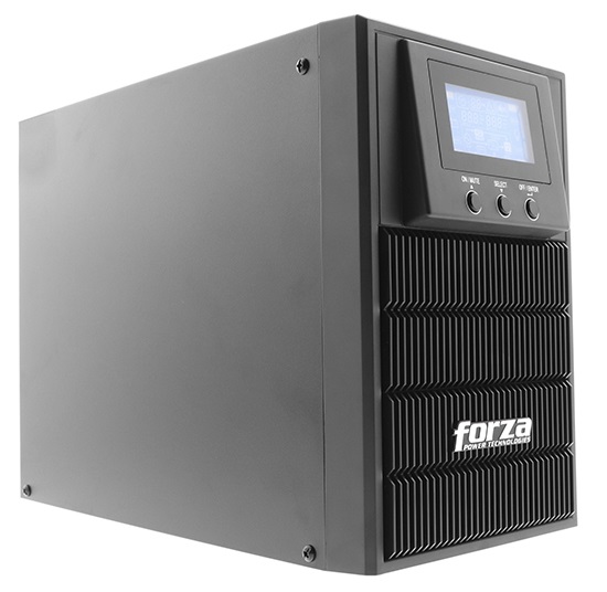 UPS Online  1 KVA – Forza FDC-1000T | Nivel de Protección 6, Capacidad: 100VA/800W, Topología: Doble conversión en línea, Forma de onda: Onda senoidal pura, Voltaje: 120V, Entrada: NEMA 5-15P, Salida: 3x NEMA 5-15R, Comunicación: USB / SNMP / RS-232
