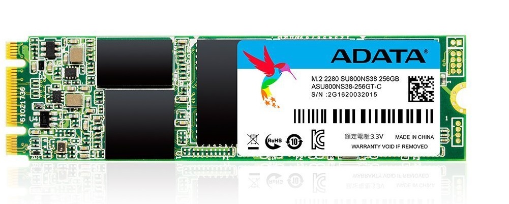 SSD ADATA Ultimate SU800 / 256GB M.2 2280 SATA | 2203 - ASU800NS38-256GT-C / Unidad de Estado Solido de 256GB, Formato M.2 2280, Flash NAND 3D, Interface SATA 6 Gb/s, Velocidad de Lectura/Escritura:  560 / 520 MB/s, ASU800NS38-256GT-C