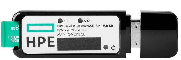 Unidad de arranque USB HPE microSD / 32GB RAID 1 | 2207 - P21868-B21 / Unidad de arranque para SO HPE NS204i-d NVMe, MicroSD USB, RAID 1, Capacidad: 32GB, Velocidad de lectura: 28MB/s, Velocidad de escritura: 29MB/s, Servidores ProLiant DL, ML y Apollo