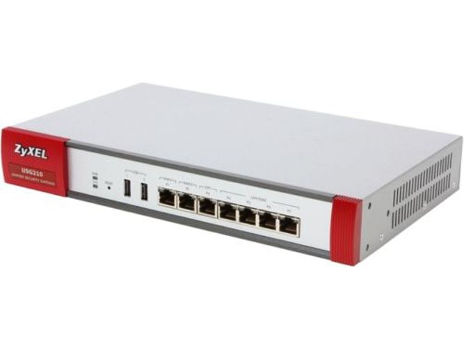 Firewall Appliance UTM - ZyXEL  USG210 | 4x Puertos LAN/DMZ 10/100/1000, 2 Puertos WAN Gigabit, 1x Opt, 2 Puertos USB, 1 Puerto de Consola DB9, IPv6 support, 32 VLAN, Anti-Virus, Anti-Spam, Filtrado de contenidos USG210UTMBDL 